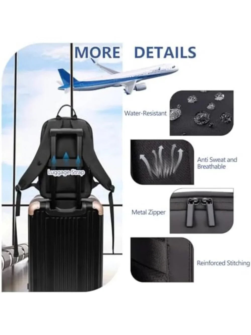 Lightweight Laptop Backpack for Men, 15.6